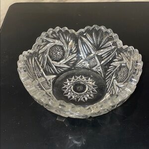 Early Heisey & Co PINWHEEL & FAN Pressed Glass Bowl